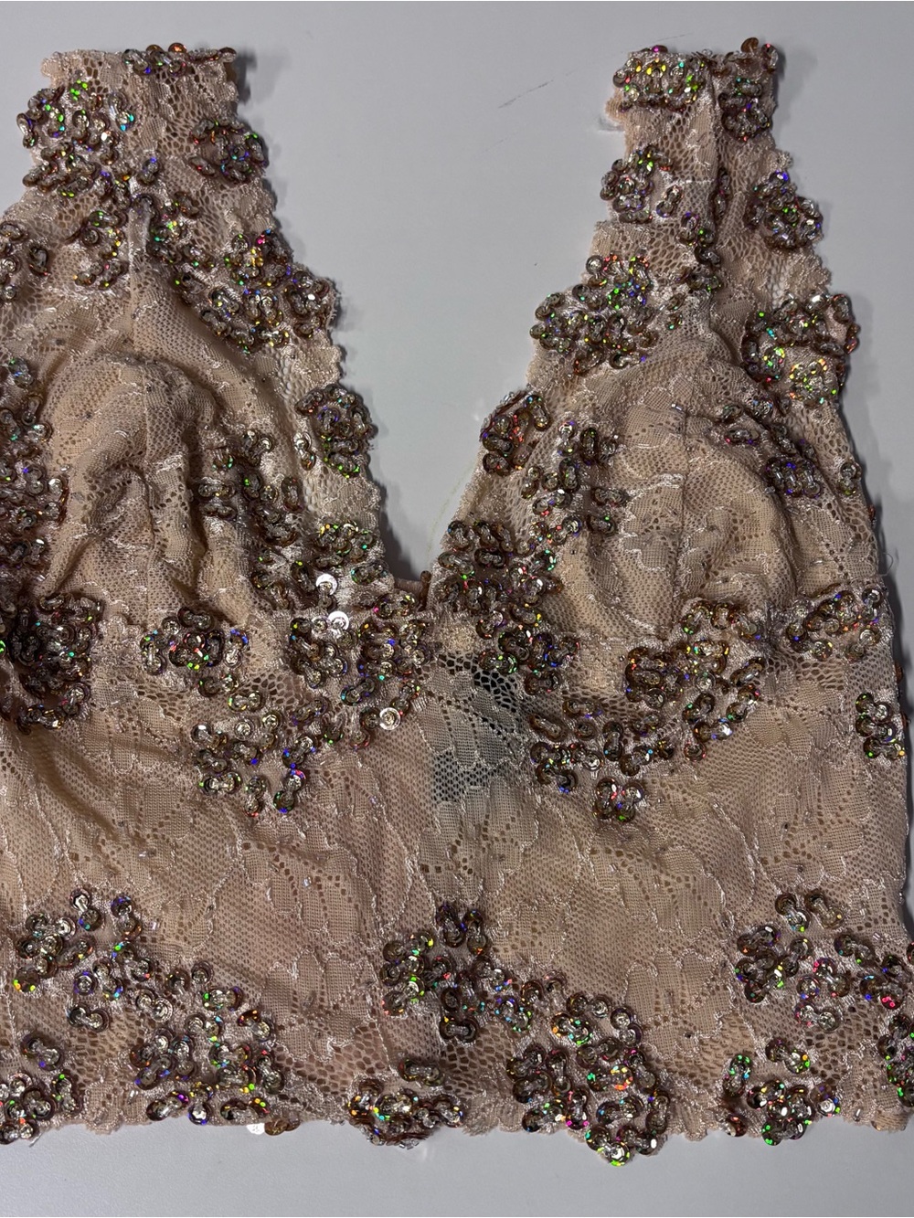 Y2K bebe Blush Lace Bralette with Sequin Detail - Picture 4 of 12